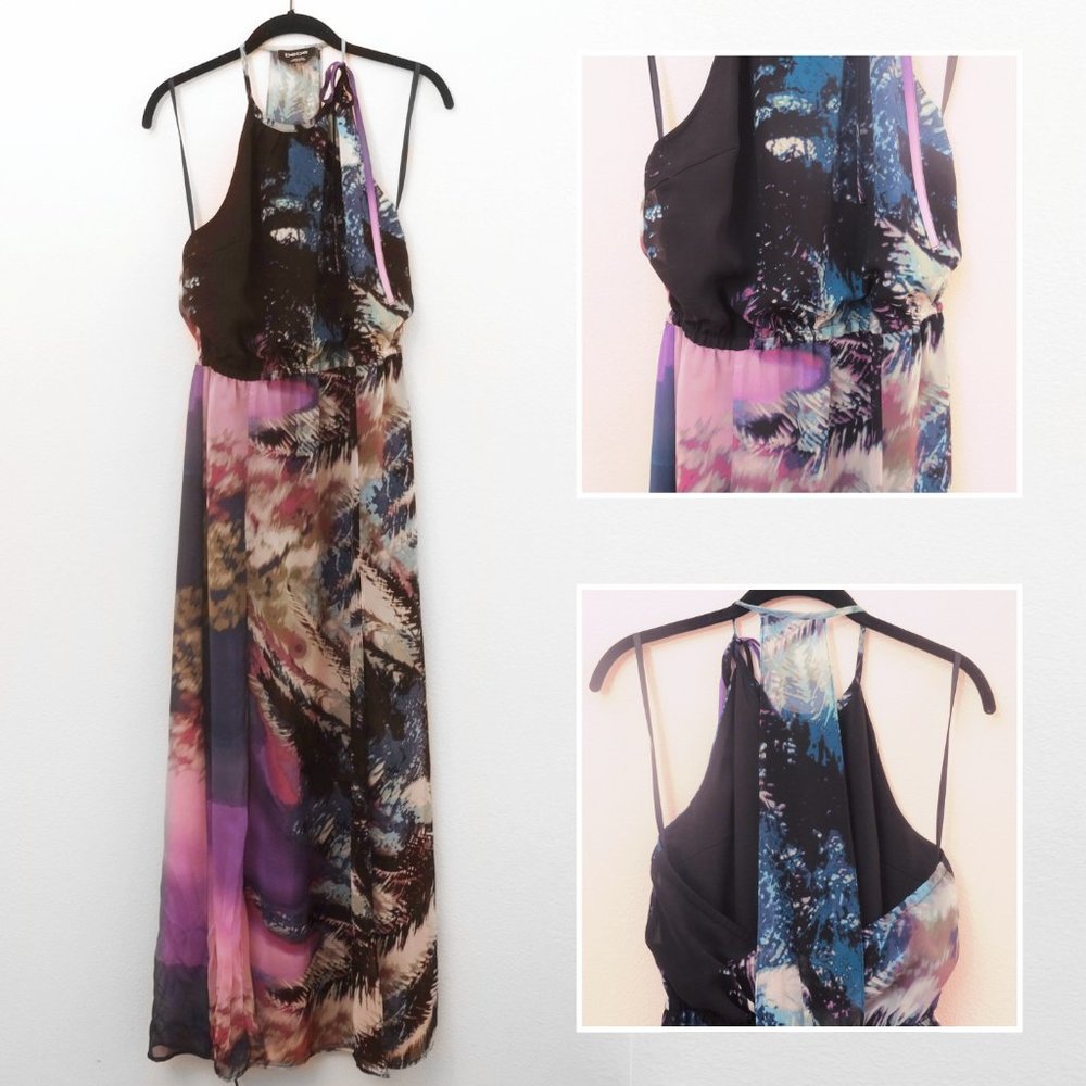 Abstract patterned summer maxi dress